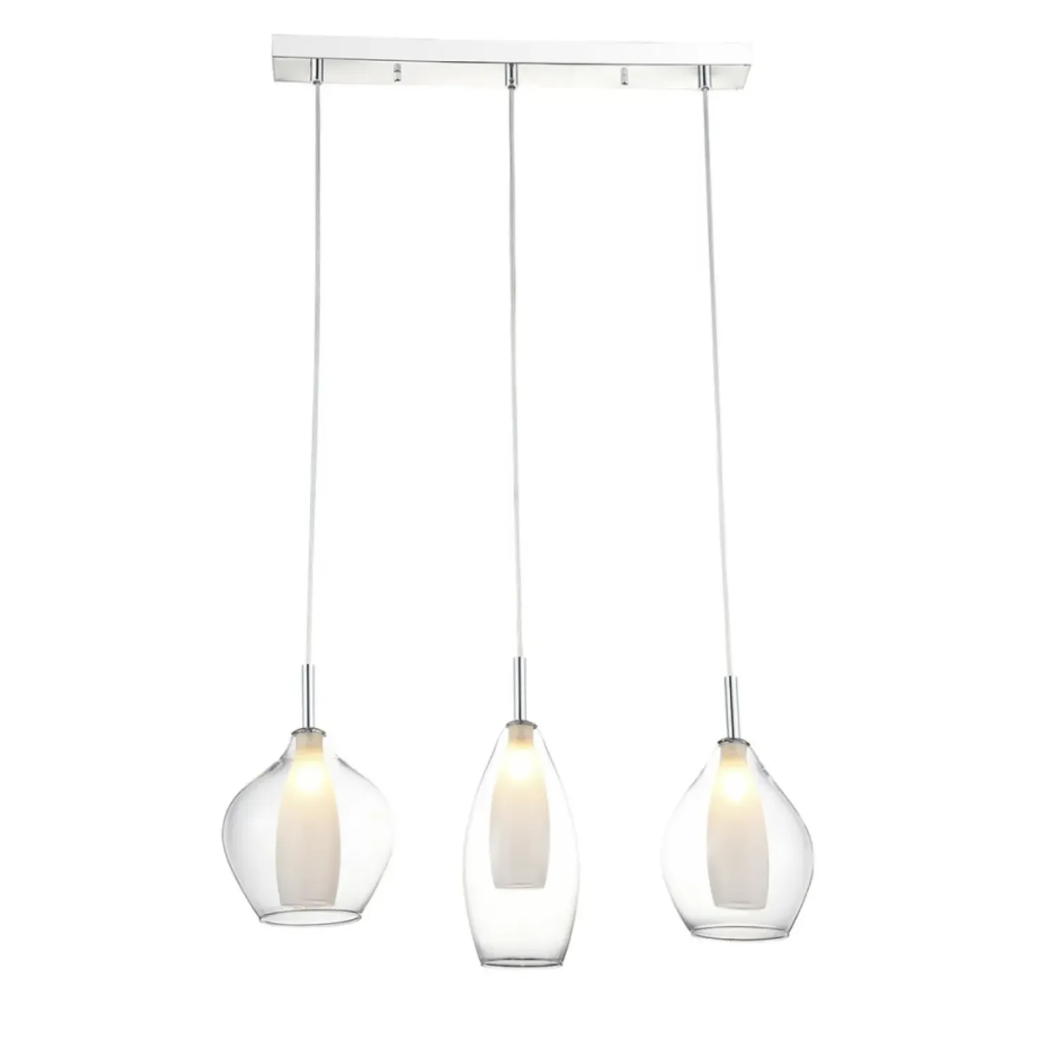 Discount Sklep Kaja Lampa wisząca na listwie idealna nad stół AZ3075 AMBER | Kaja chrom