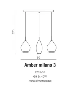 Discount Sklep Kaja Lampa wisząca na listwie idealna nad stół AZ3075 AMBER | Kaja chrom