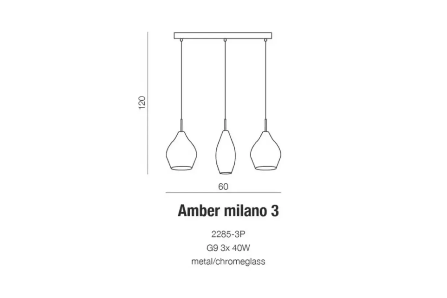Discount Sklep Kaja Lampa wisząca na listwie idealna nad stół AZ3075 AMBER | Kaja chrom