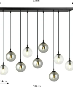 Discount Sklep Kaja Lampa wisząca na listwie z 9 kloszami 714/9M2 | Kaja Oświetlenie