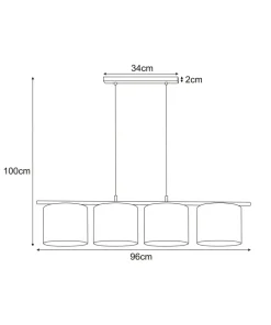 Lampa wisząca na listwie z ozdobnymi abażurami K-5223 z serii ZIMBO*Sklep Kaja Discount