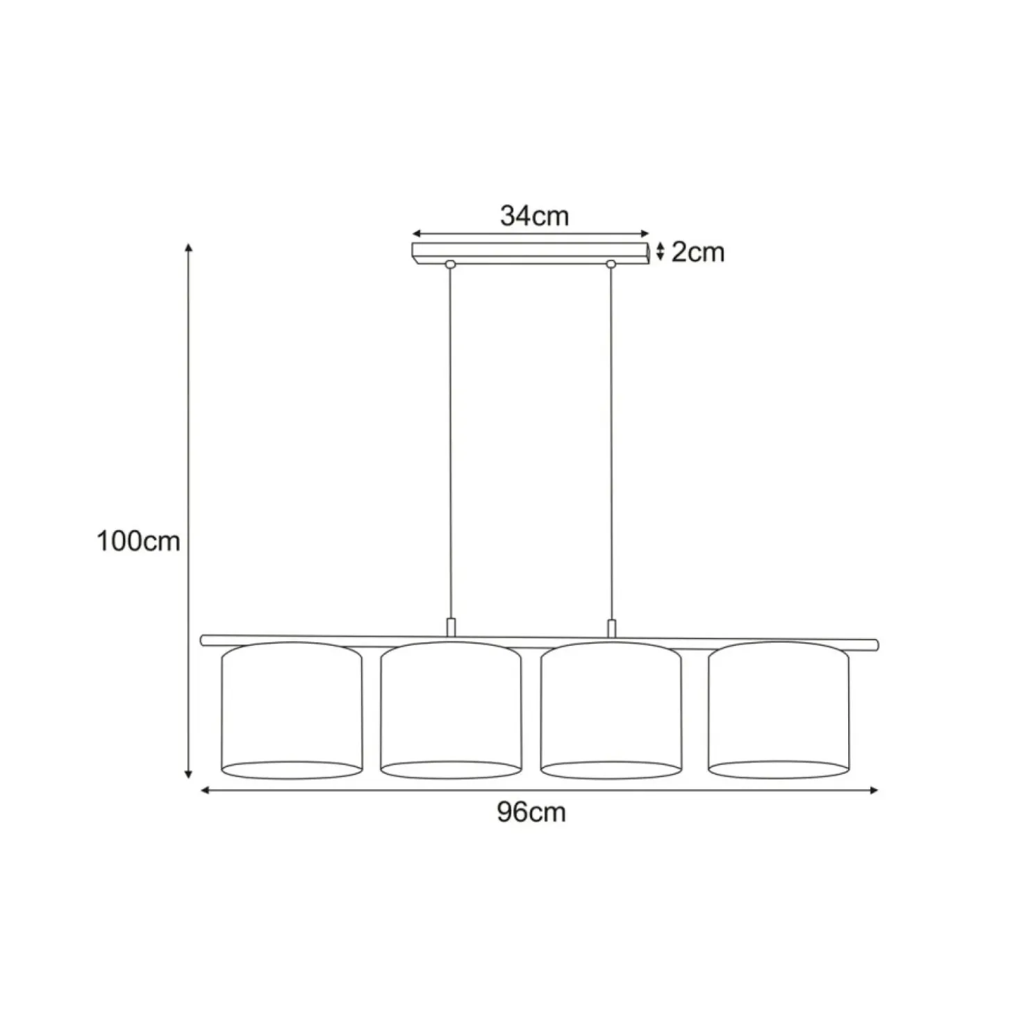 Lampa wisząca na listwie z ozdobnymi abażurami K-5223 z serii ZIMBO*Sklep Kaja Discount