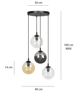 Discount Sklep Kaja Lampa wisząca na okrągłej podsufitce 714/4PREM | Kaja Oświetlenie