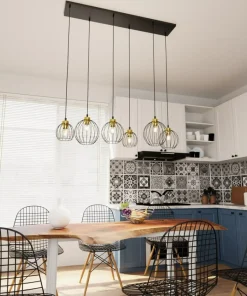 Flash Sale Sklep Kaja Lampa wisząca na podłużnej podstawie, 6xE27 1368/6 z serii NANDO