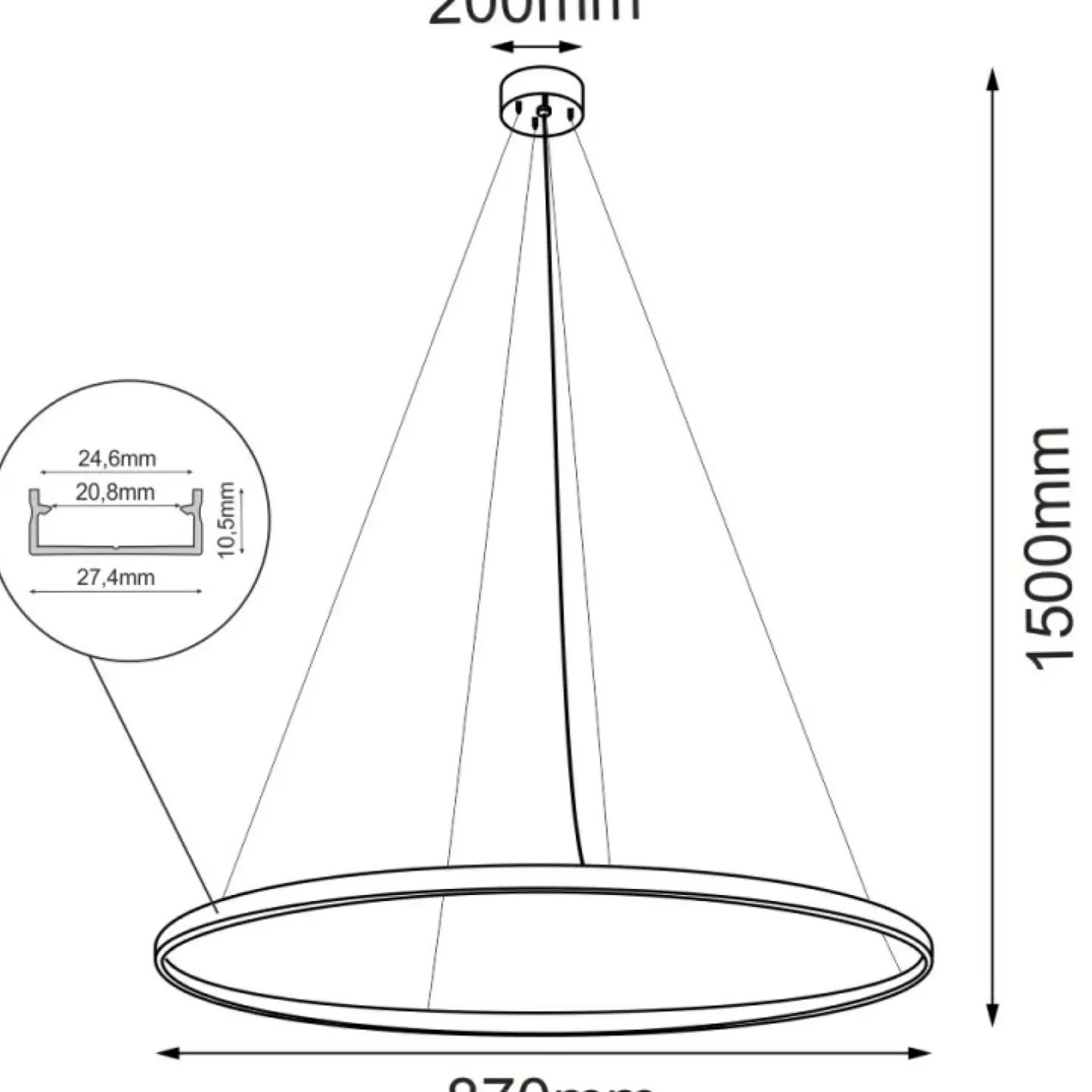Best Sklep Kaja Lampa wisząca nad okrągły stół ⌀87cm 4000K ANT 5332 z serii AGA