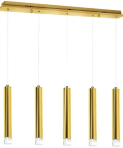 Shop Sklep Kaja Lampa wisząca, pięć tub, oświetlenie ledowe ML5715 z serii GOLDIE | Kaja Oświetl złoty