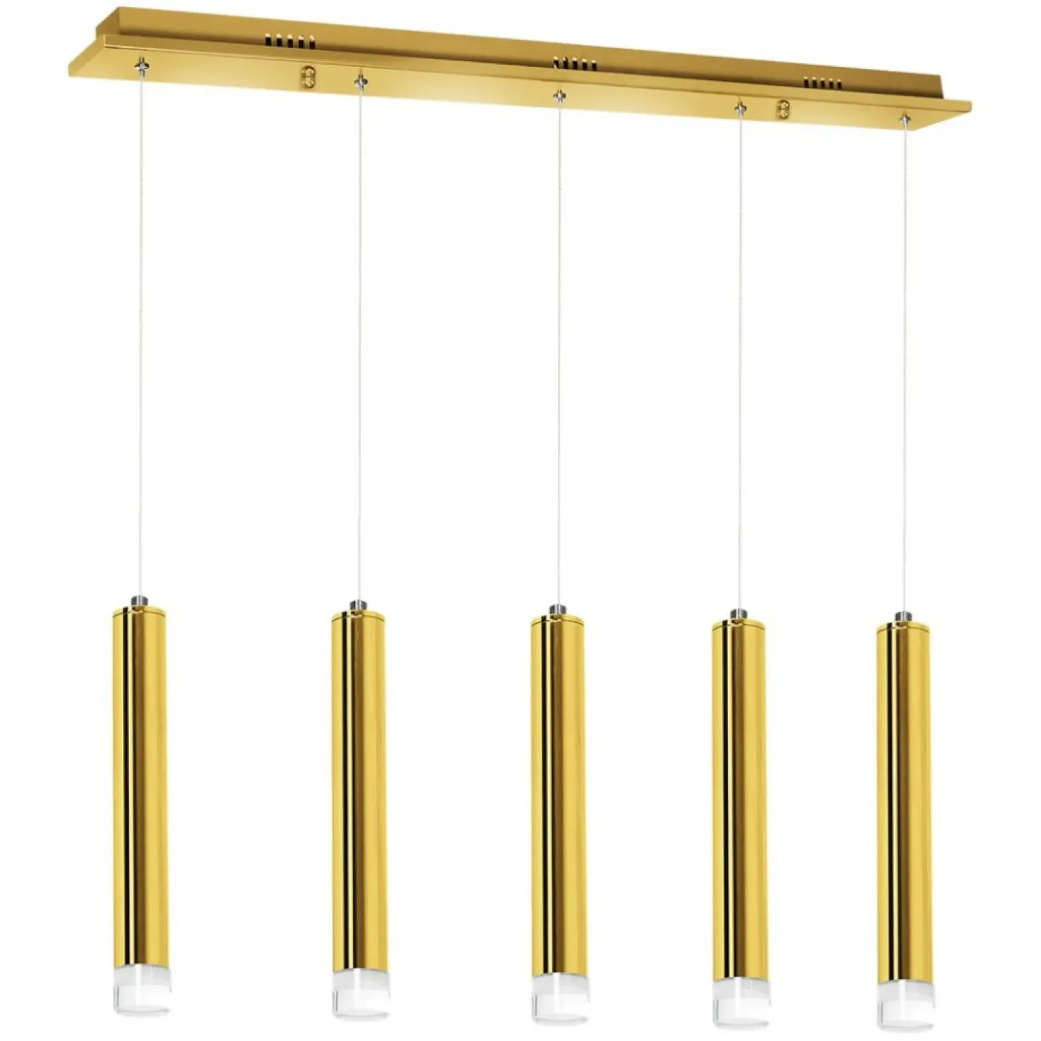 Shop Sklep Kaja Lampa wisząca, pięć tub, oświetlenie ledowe ML5715 z serii GOLDIE | Kaja Oświetl złoty