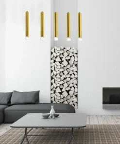 Shop Sklep Kaja Lampa wisząca, pięć tub, oświetlenie ledowe ML5715 z serii GOLDIE | Kaja Oświetl złoty