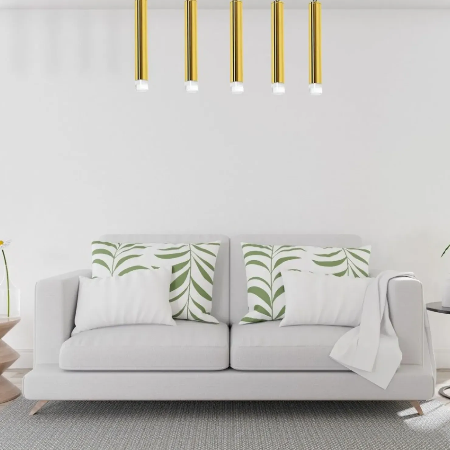 Shop Sklep Kaja Lampa wisząca, pięć tub, oświetlenie ledowe ML5715 z serii GOLDIE | Kaja Oświetl złoty