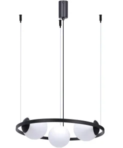 Cheap Sklep Kaja Lampa wisząca poziomy okrąg z białymi kloszami 5004 z serii ORBIT