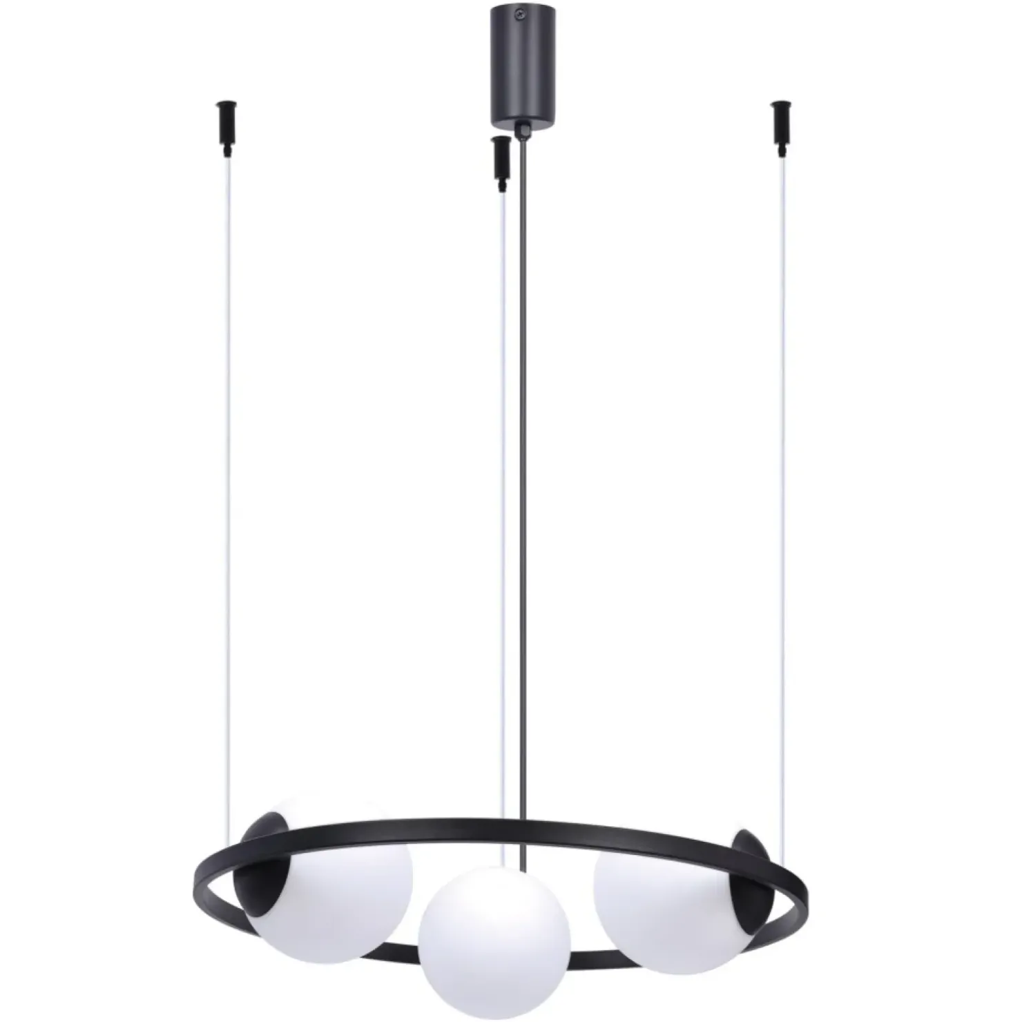 Cheap Sklep Kaja Lampa wisząca poziomy okrąg z białymi kloszami 5004 z serii ORBIT