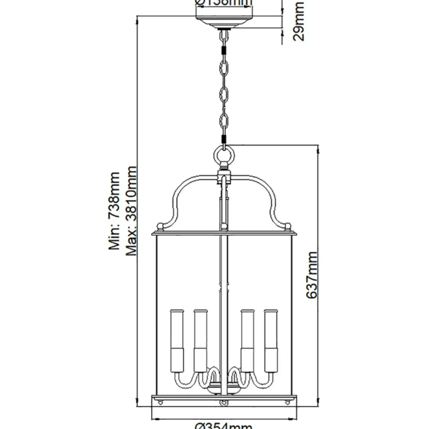 Lampa wisząca, sześć źródeł światła HK-GENTRY-P-L-PW z serii GENTRY*Sklep Kaja Hot