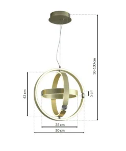 Store Sklep Kaja Lampa wisząca, trzy okręgi, zintegrowany LED ML6187 z serii SIRIUS | Kaja Oświet złoty