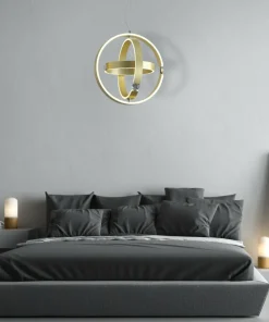 Store Sklep Kaja Lampa wisząca, trzy okręgi, zintegrowany LED ML6187 z serii SIRIUS | Kaja Oświet złoty
