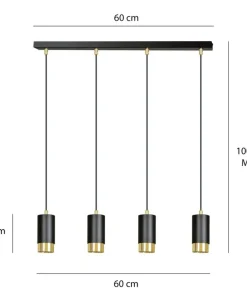 Flash Sale Sklep Kaja Lampa wisząca typu listwa z czterema spotami 817/4 | Kaja Oświetlenie