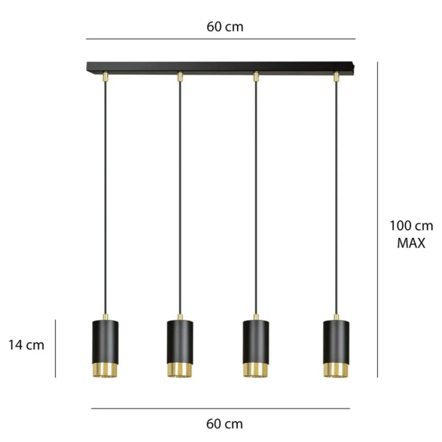 Flash Sale Sklep Kaja Lampa wisząca typu listwa z czterema spotami 817/4 | Kaja Oświetlenie