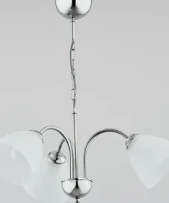 Best Sklep Kaja Lampa wisząca w chromie, na 3 białe klosze AL 21253 | Kaja