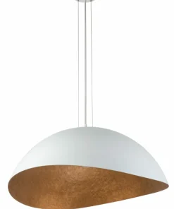 Outlet Sklep Kaja Lampa wisząca w kolorze bieli i miedzi SIG 40623 z serii SOLARIS