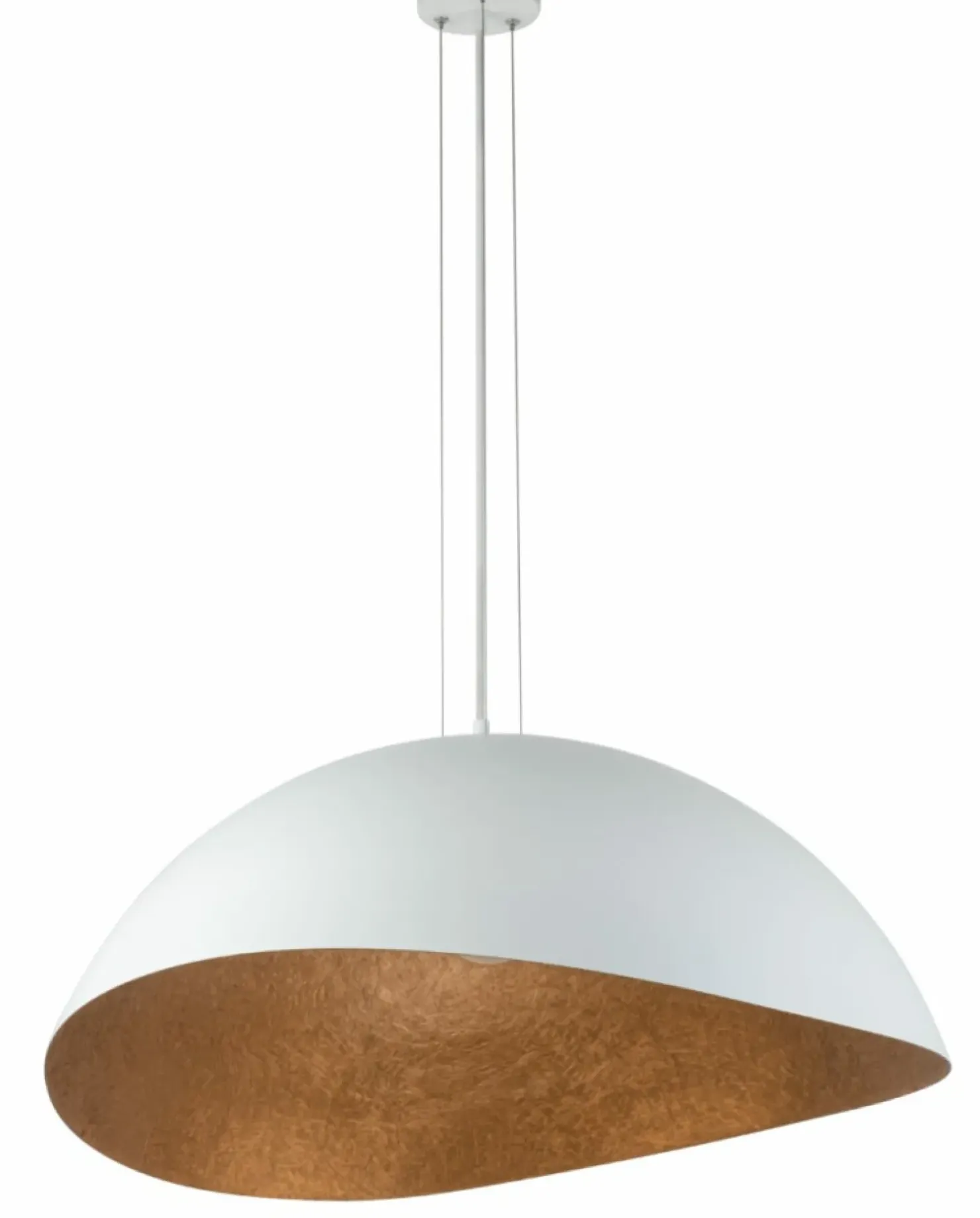 Outlet Sklep Kaja Lampa wisząca w kolorze bieli i miedzi SIG 40623 z serii SOLARIS