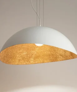 Outlet Sklep Kaja Lampa wisząca w kolorze bieli i miedzi SIG 40623 z serii SOLARIS