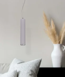 Store Sklep Kaja Lampa wisząca w kształcie wąskiej tuby K-4427 MILE GRAY | Kaja szary