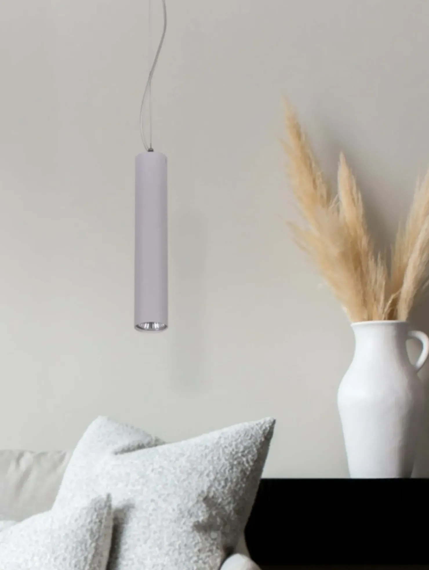 Store Sklep Kaja Lampa wisząca w kształcie wąskiej tuby K-4427 MILE GRAY | Kaja szary