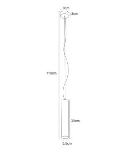 Store Sklep Kaja Lampa wisząca w kształcie wąskiej tuby K-4427 MILE GRAY | Kaja szary