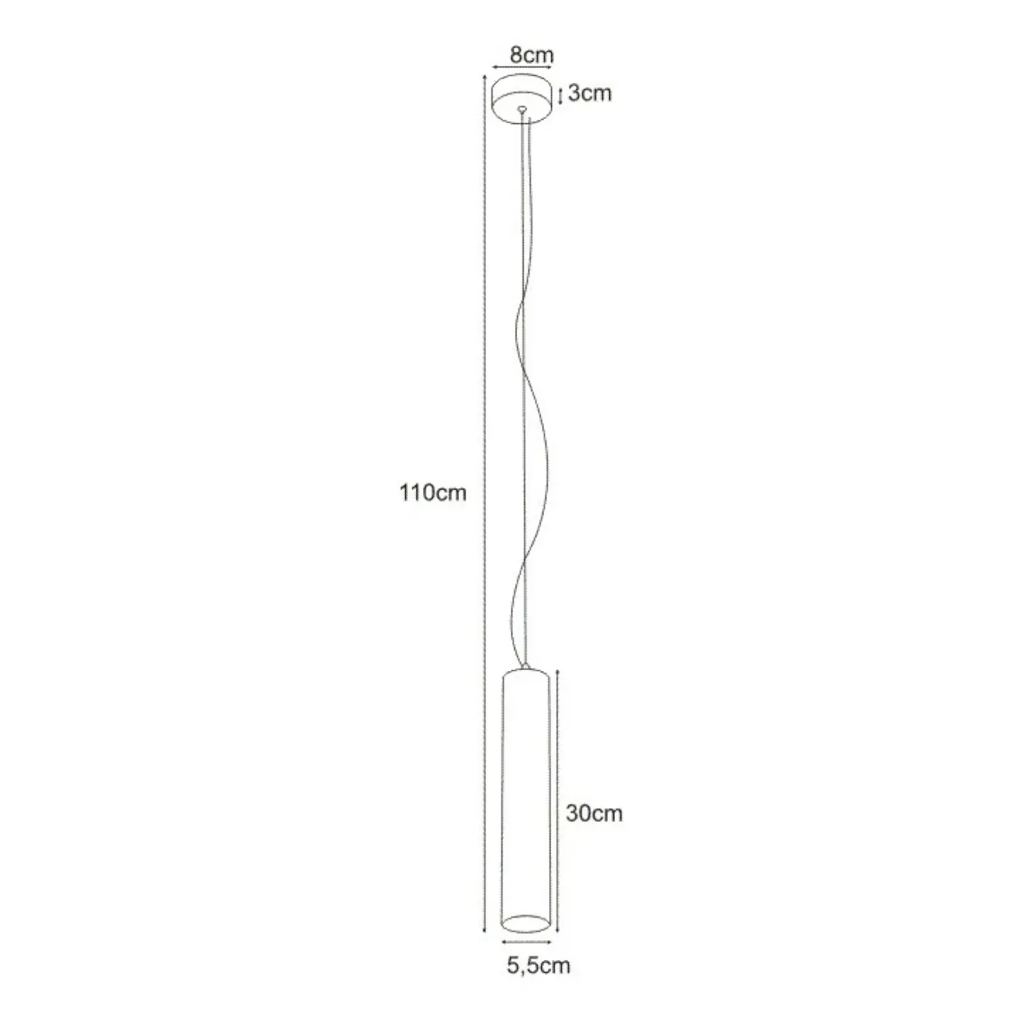 Store Sklep Kaja Lampa wisząca w kształcie wąskiej tuby K-4427 MILE GRAY | Kaja szary