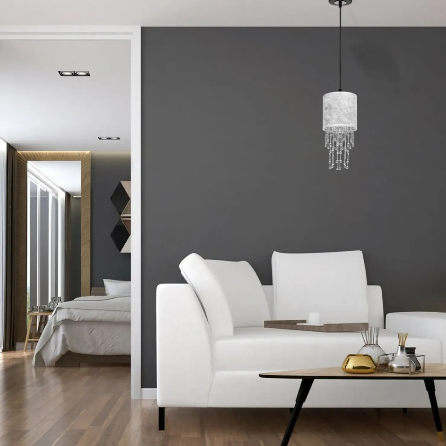 Lampa wisząca w stylu glamour, z kryształami MLP6434 z serii ALMERIA | Kaja Oświ*Sklep Kaja Fashion