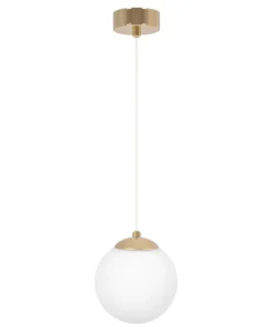 Shop Sklep Kaja Lampa wisząca w złotym kolorze z białym kloszem K-5420 z serii REA