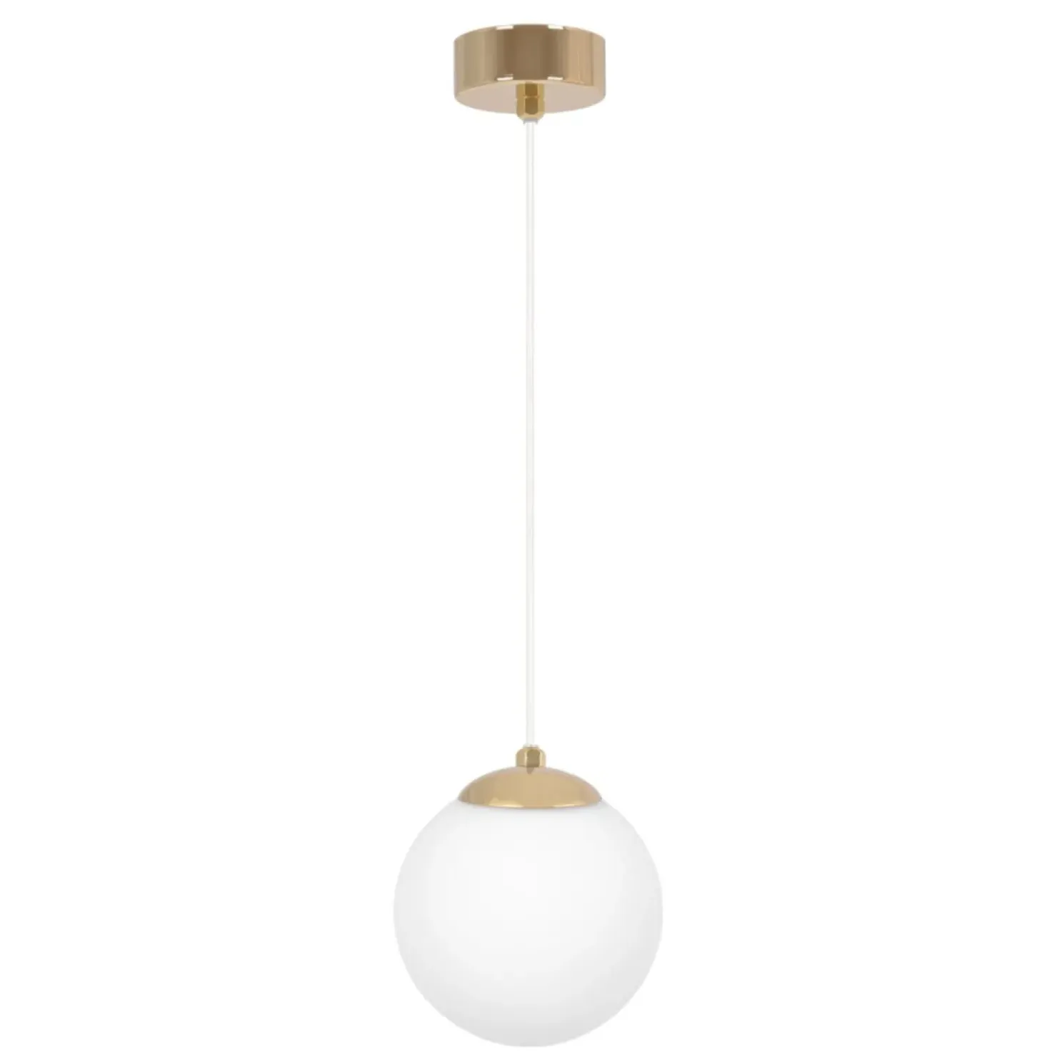 Shop Sklep Kaja Lampa wisząca w złotym kolorze z białym kloszem K-5420 z serii REA