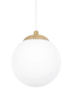 Shop Sklep Kaja Lampa wisząca w złotym kolorze z białym kloszem K-5420 z serii REA