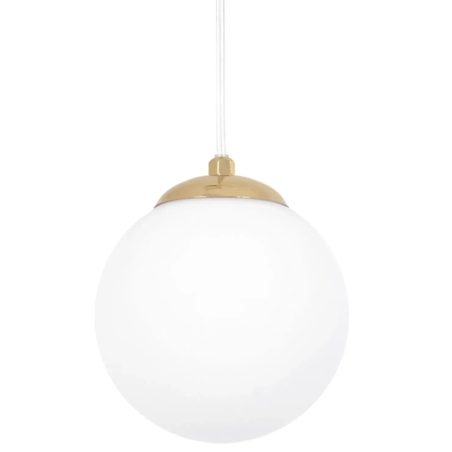 Shop Sklep Kaja Lampa wisząca w złotym kolorze z białym kloszem K-5420 z serii REA