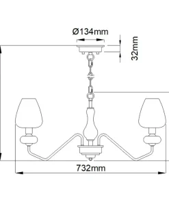 Lampa wisząca, żyrandol na łańcuchu DL-ARMAND3-AB z serii ARMAND*Sklep Kaja Clearance