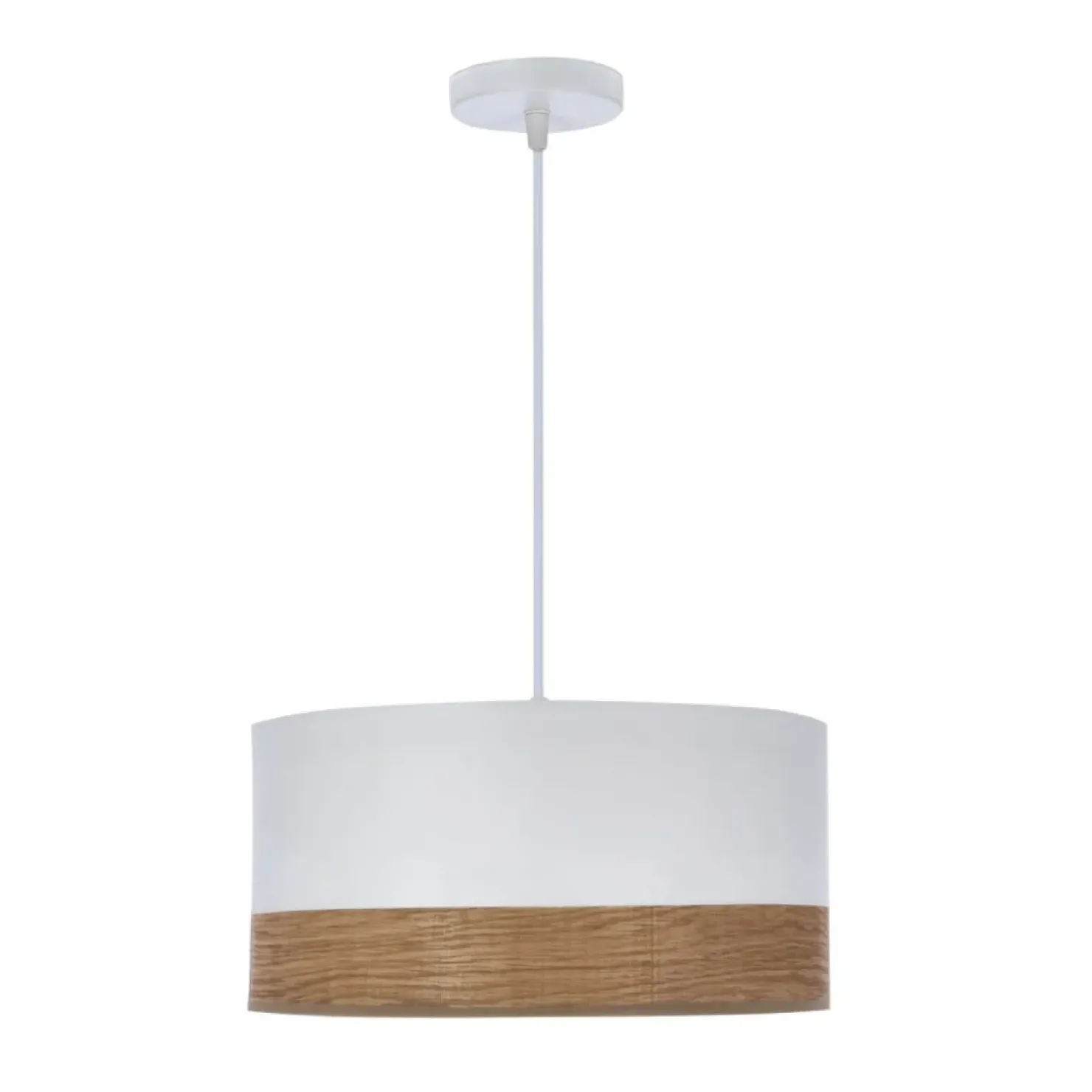 Sale Sklep Kaja Lampa wisząca z abażurem, biały i orzech 31-17536 z serii BIANCO