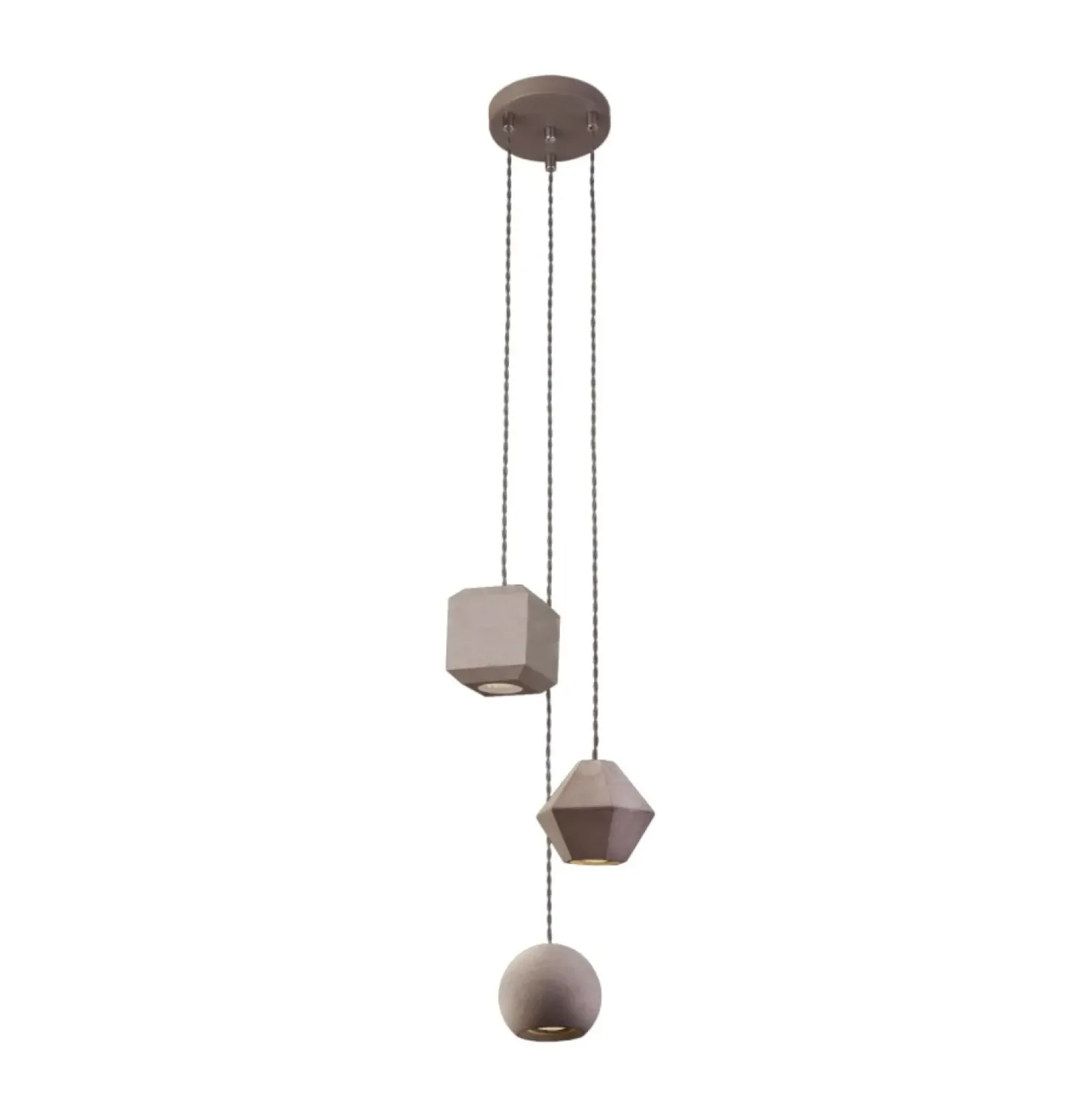 Store Sklep Kaja Lampa wisząca z betonowymi, ozdobnymi kloszami 9695 | Kaja Oświetlenie szary
