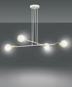 Shop Sklep Kaja Lampa wisząca z białą oprawą ze złotym gwintem 786/4 | Kaja