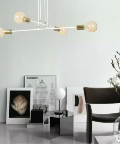 Shop Sklep Kaja Lampa wisząca z białą oprawą ze złotym gwintem 786/4 | Kaja