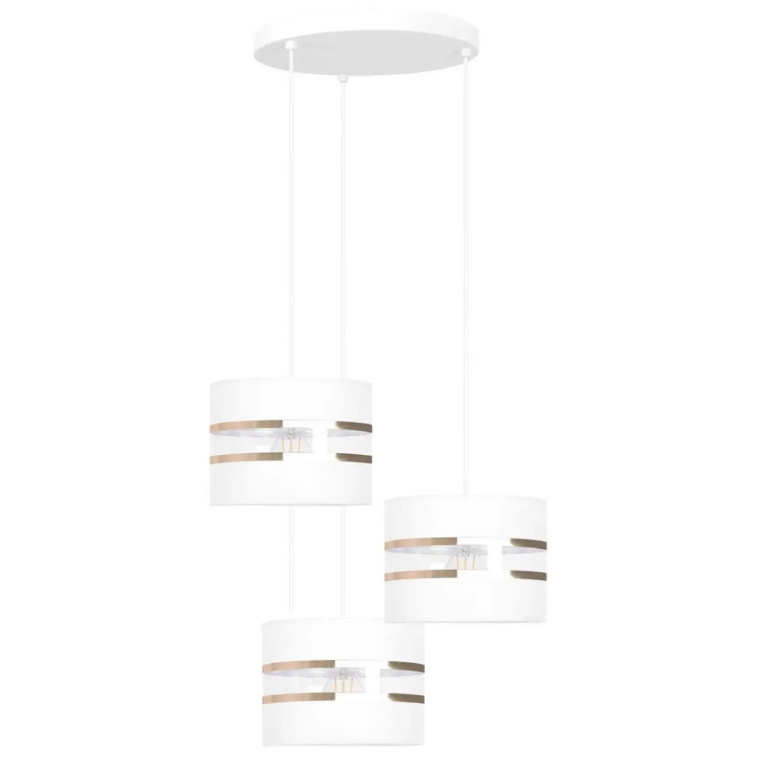 Lampa wisząca z białymi abażurami, nad stół K-5212 z serii VICTORIA*Sklep Kaja Cheap