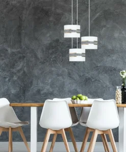 Lampa wisząca z białymi abażurami, nad stół K-5212 z serii VICTORIA*Sklep Kaja Cheap
