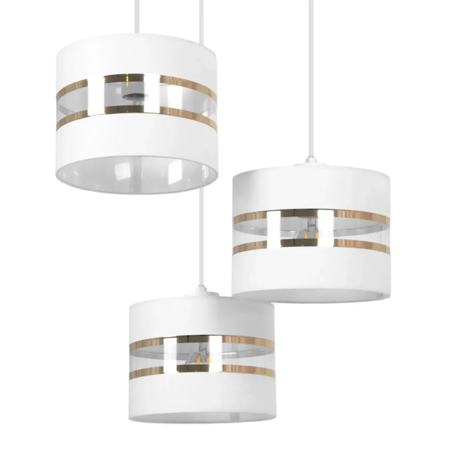 Lampa wisząca z białymi abażurami, nad stół K-5212 z serii VICTORIA*Sklep Kaja Cheap