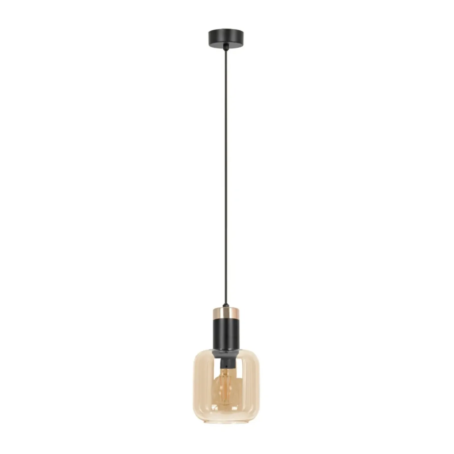Sale Sklep Kaja Lampa wisząca z bursztynowym kloszem K-5265 z serii DOKA | Kaja