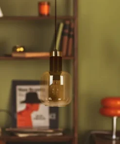 Sale Sklep Kaja Lampa wisząca z bursztynowym kloszem K-5265 z serii DOKA | Kaja