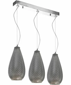 Outlet Sklep Kaja Lampa wisząca z owanymi kloszami ML5481 PETRA | Kaja Oświetlenie chrom