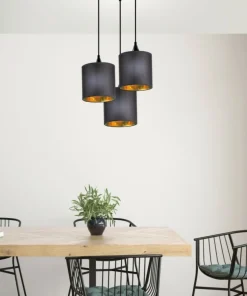 Lampa wisząca z czarno-złotymi abażurami 33-73969 z serii LONG | Kaja*Sklep Kaja Sale