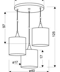 Lampa wisząca z czarno-złotymi abażurami 33-73969 z serii LONG | Kaja*Sklep Kaja Sale