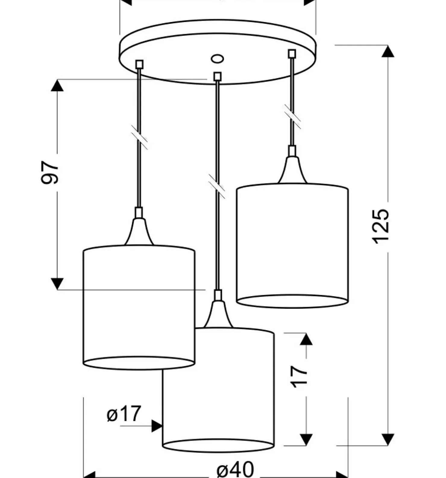 Lampa wisząca z czarno-złotymi abażurami 33-73969 z serii LONG | Kaja*Sklep Kaja Sale
