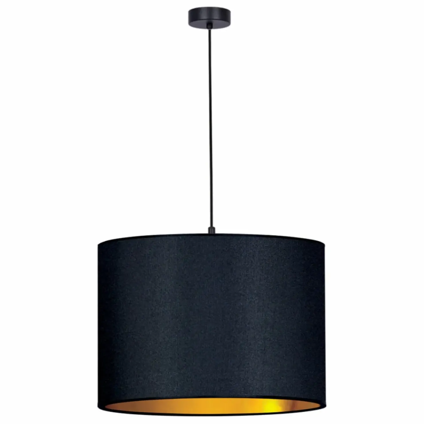 Lampa wisząca z czarno-złotym abażurem K-4325 | Kaja Oświetlenie*Sklep Kaja Fashion