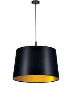 Lampa wisząca z czarno-złotym abażurem K-4355 | Kaja Oświetlenie*Sklep Kaja Discount