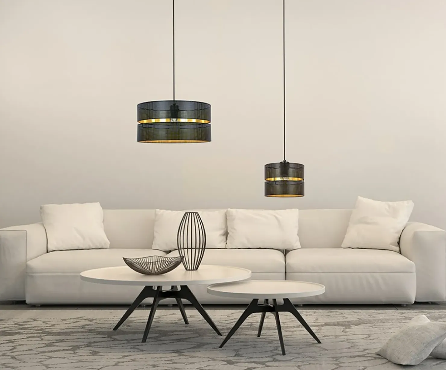 Lampa wisząca z czarno-złotym abażurem K-5221 z serii ZIMBO | Kaja*Sklep Kaja Best